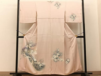 平和屋着物■訪問着　刺繍　楽器洋花文　暈し染め　正絹　逸品　BAAY3765hj