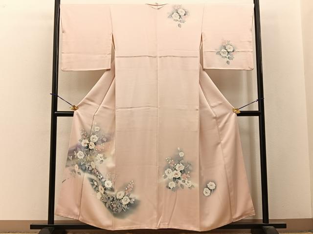 平和屋着物■訪問着　刺繍　楽器洋花文　暈し染め　正絹　逸品　BAAY3765hj