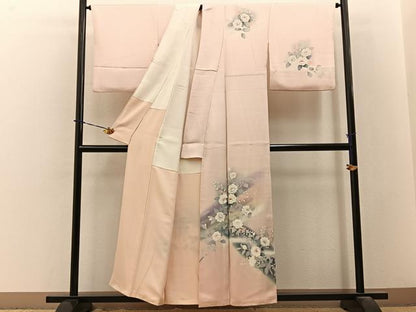 平和屋着物■訪問着　刺繍　楽器洋花文　暈し染め　正絹　逸品　BAAY3765hj