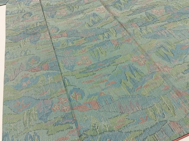 平和屋着物■上質な紬　風景文　正絹　逸品　BAAY3767hj