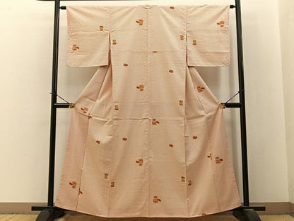 平和屋着物■本場染大島紬　貝桶花文　正絹　逸品　BAAY3768hj