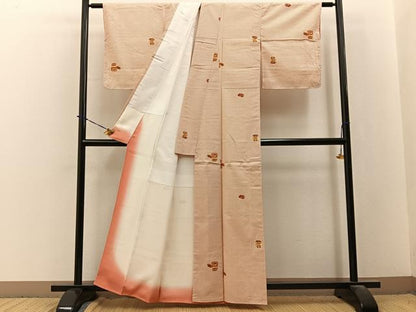 平和屋着物■本場染大島紬　貝桶花文　正絹　逸品　BAAY3768hj