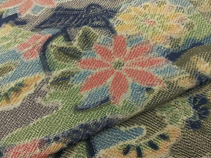 平和屋着物■上質な紬　風景花文　正絹　逸品　BAAY3772hj