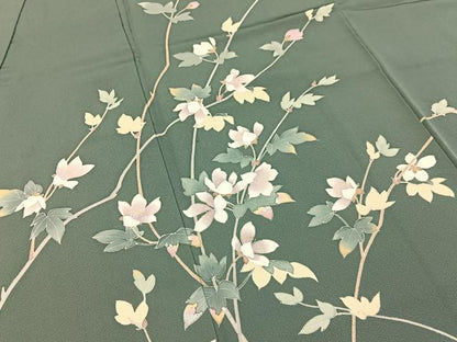 平和屋着物●訪問着　友禅　作家物　枝花文　正絹　逸品　BAAY3773hj