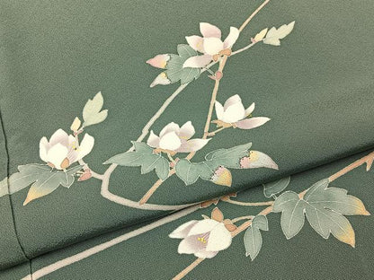 平和屋着物●訪問着　友禅　作家物　枝花文　正絹　逸品　BAAY3773hj