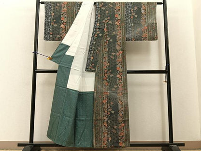 平和屋着物■訪問着　松竹梅花文　暈し染め　金彩　鬼しぼ縮緬　正絹　逸品　未使用　BAAY3775hj