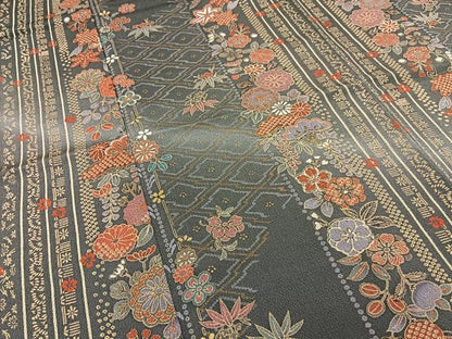 平和屋着物■訪問着　松竹梅花文　暈し染め　金彩　鬼しぼ縮緬　正絹　逸品　未使用　BAAY3775hj