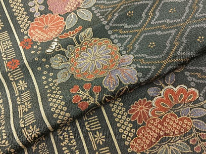 平和屋着物■訪問着　松竹梅花文　暈し染め　金彩　鬼しぼ縮緬　正絹　逸品　未使用　BAAY3775hj