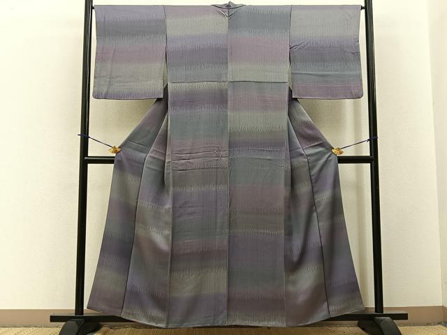 平和屋着物■上質な小紋　横段文　さが美扱い　正絹　逸品　BAAY3781hj