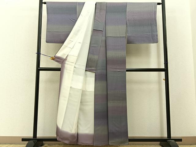 平和屋着物■上質な小紋　横段文　さが美扱い　正絹　逸品　BAAY3781hj