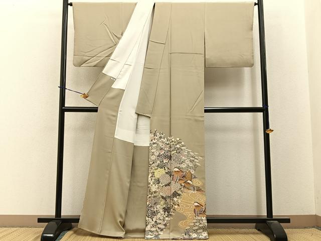 平和屋着物■豪華色留袖　鴛鴦花文　金彩　正絹　逸品　BAAY3787hj