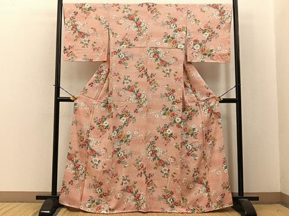 平和屋着物■上質な小紋　花尽くし　金彩　正絹　逸品　未使用　BAAY3789hj