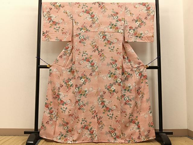 平和屋着物■上質な小紋　花尽くし　金彩　正絹　逸品　未使用　BAAY3789hj