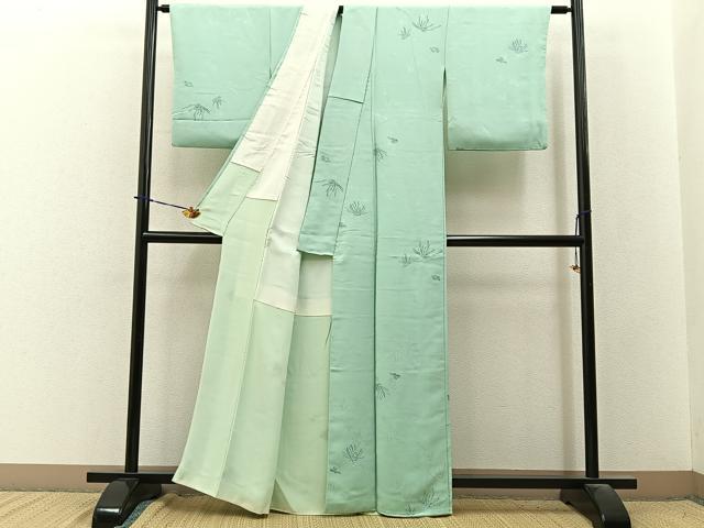 平和屋着物■上質な小紋　舞花文　正絹　逸品　BAAY3790hj