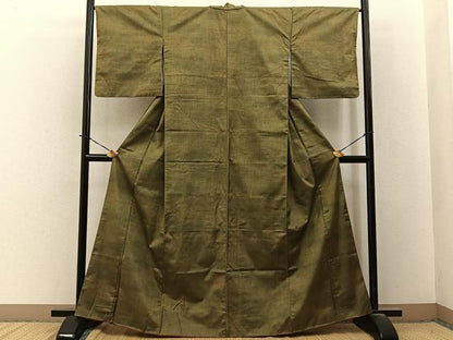 平和屋着物■上質な紬　縞　正絹　逸品　BAAY3793hj