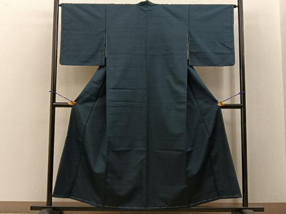 平和屋着物■上質な紬　色無地　百入茶色　正絹　逸品　未使用　BAAY3794hj