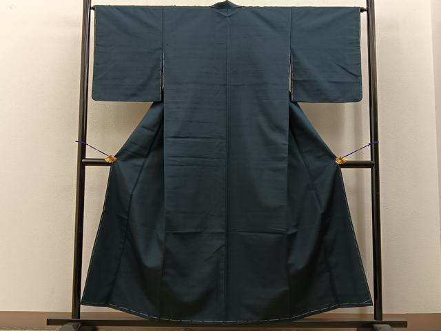 平和屋着物■上質な紬　色無地　百入茶色　正絹　逸品　未使用　BAAY3794hj