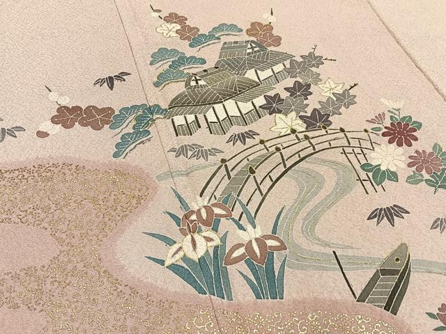 平和屋着物■訪問着　絞り　御所解文　金彩　正絹　逸品　BAAY3797hj