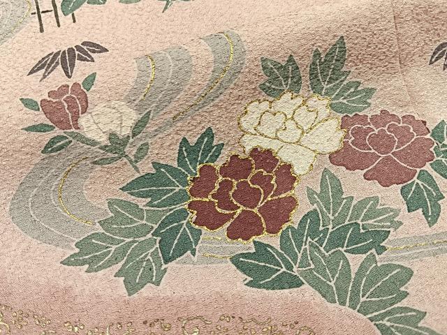 平和屋着物■訪問着　絞り　御所解文　金彩　正絹　逸品　BAAY3797hj