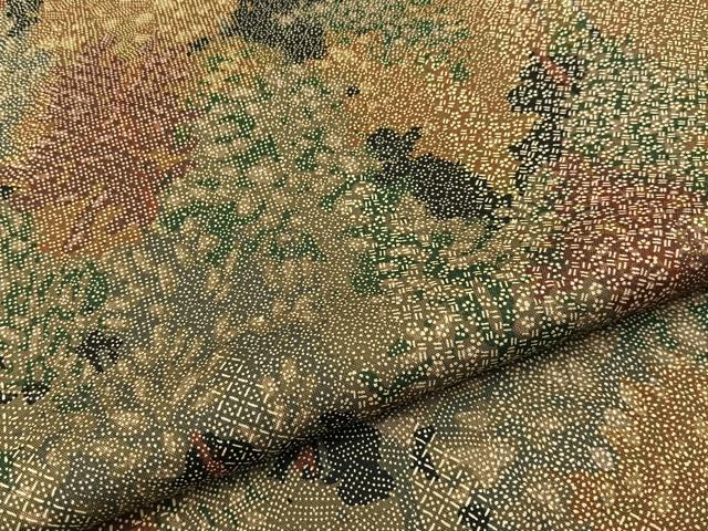 平和屋着物■本場染大島紬　樹林文　正絹　逸品　BAAY3802hj