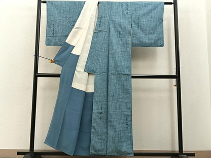 平和屋着物■上質な紬　抽象文　正絹　逸品　BAAY3809hj