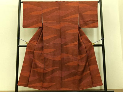 平和屋着物■上質な小紋　鹿の子切嵌文様　正絹　逸品　未使用　BAAY3813hj