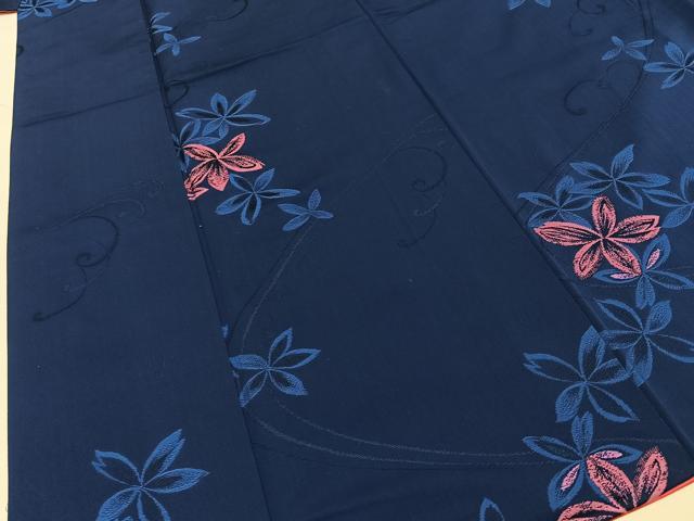 平和屋着物■上質なお召　舞花文　正絹　逸品　BAAY3818hj