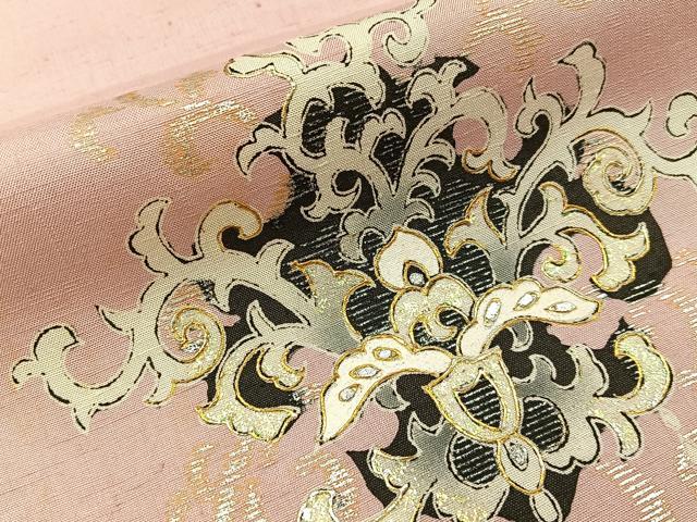 平和屋着物●五月みどりプロデュース　訪問着　結城紬　飾花文　金銀彩　正絹　逸品　BAAY3828hj