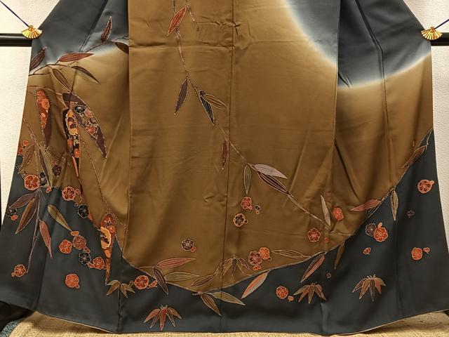 平和屋着物●訪問着　作家物　松竹梅　雪輪花文　暈し染め　金彩　正絹　逸品　BAAY3830hj