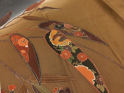 平和屋着物●訪問着　作家物　松竹梅　雪輪花文　暈し染め　金彩　正絹　逸品　BAAY3830hj