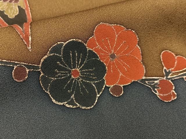 平和屋着物●訪問着　作家物　松竹梅　雪輪花文　暈し染め　金彩　正絹　逸品　BAAY3830hj