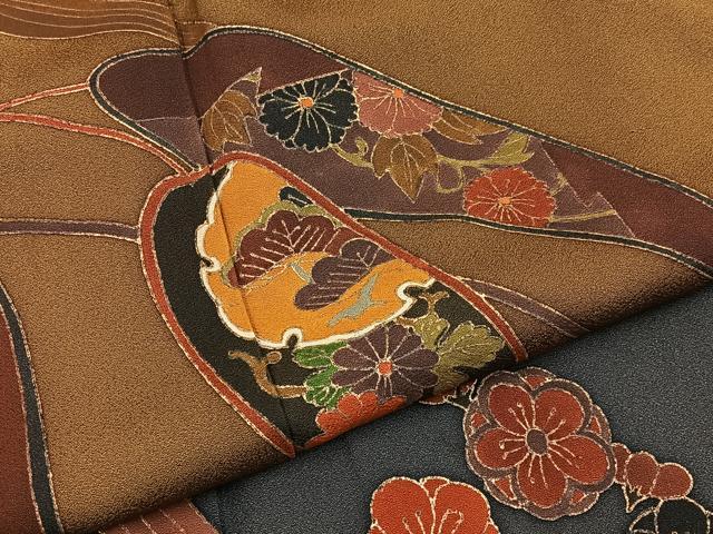 平和屋着物●訪問着　作家物　松竹梅　雪輪花文　暈し染め　金彩　正絹　逸品　BAAY3830hj