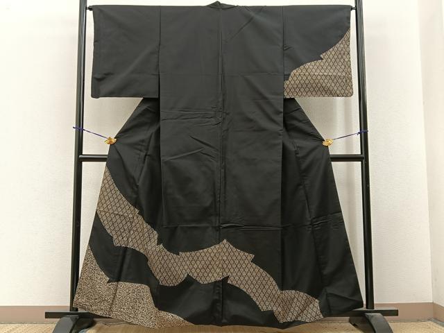 平和屋着物●本場縞大島紬　訪問着　吉祥文　正絹　逸品　BAAY3832hj