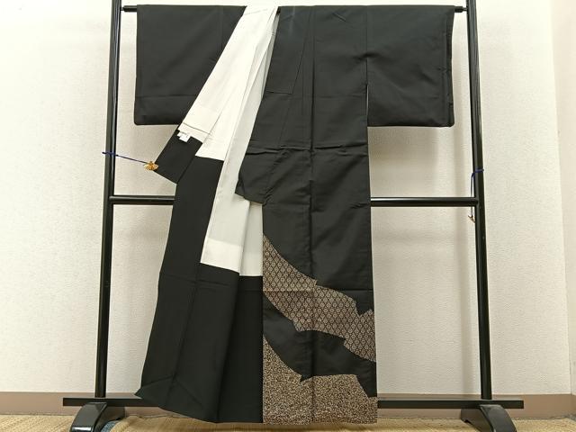 平和屋着物●本場縞大島紬　訪問着　吉祥文　正絹　逸品　BAAY3832hj