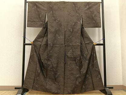 平和屋着物■本場大島紬　花唐草文　やまと誂製　正絹　逸品　BAAY3834hj