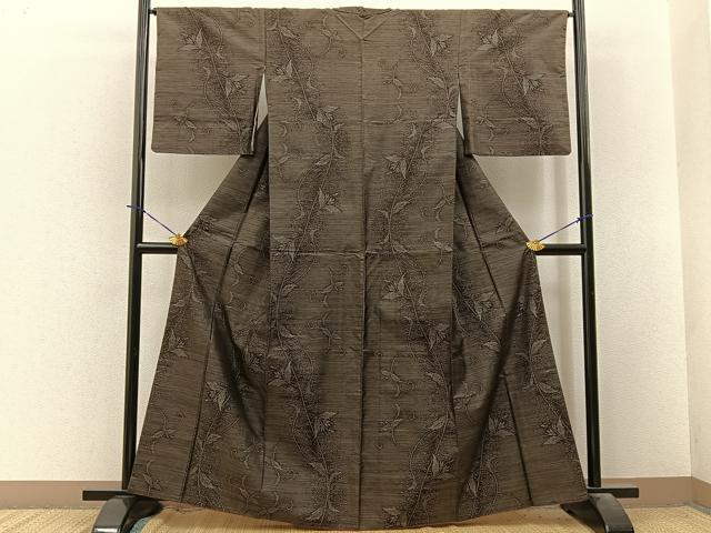 平和屋着物■本場大島紬　花唐草文　やまと誂製　正絹　逸品　BAAY3834hj