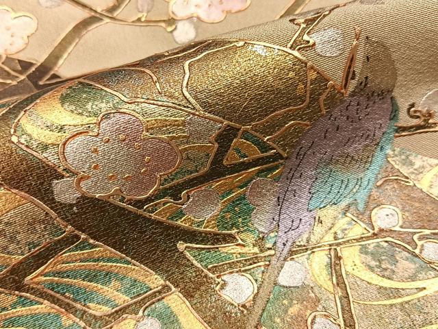平和屋着物■豪華色留袖　流水花鳥文　暈し染め　金銀彩　正絹　逸品　BAAY3835hj