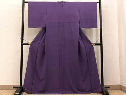 平和屋着物●上質な色無地　滅紫色　正絹　逸品　未使用　BAAY3836hj