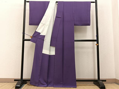 平和屋着物●上質な色無地　滅紫色　正絹　逸品　未使用　BAAY3836hj