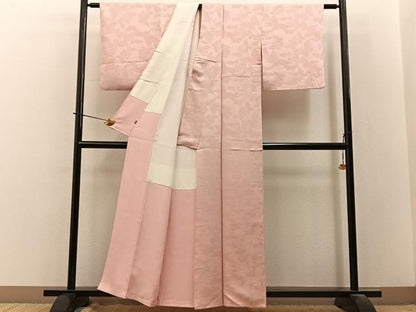 平和屋着物■上質な色無地　舞蝶地紋　虹色　松坂屋扱い　正絹　逸品　BAAY3837hj