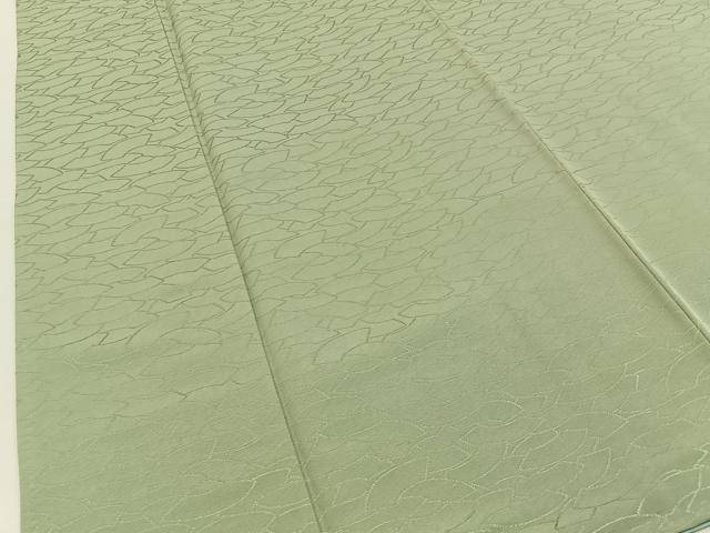 平和屋着物■上質な色無地　地紙地紋　若葉色　正絹　逸品　未使用　BAAY3841hj