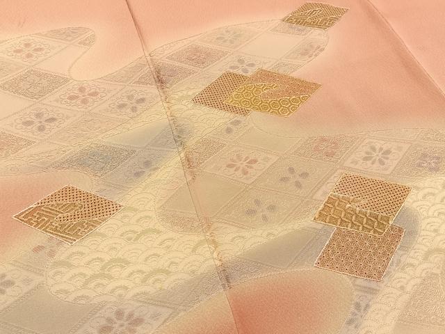 平和屋着物●中国三大刺繍　スワトウ刺繍　訪問着　地紋起こし　花菱有職文　暈し染め　正絹　逸品　BAAY3848hj