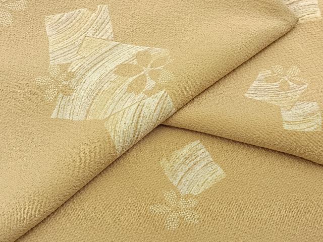平和屋着物●上質な小紋　破れ色紙舞桜文　正絹　逸品　BAAY3853hj