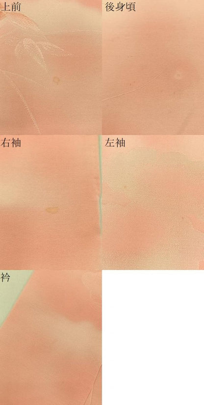 平和屋着物●上質な小紋　地紋起こし　雲重ね草花文　暈し染め　正絹　逸品　BAAY3855hj