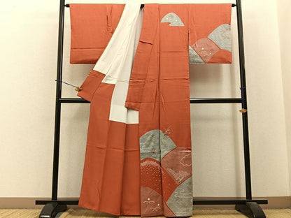 平和屋着物■訪問着　絞り　刺繍　重ね山草花文　金彩　正絹　逸品　BAAY3859hj