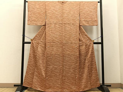 平和屋着物■上質な小紋　絞り　幾何学文様　正絹　逸品　BAAY3863hj