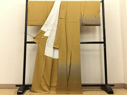 平和屋着物●中国三大刺繍　スワトウ相良刺繍　訪問着　総刺繍　絵巻文　暈し染め　ロング丈　正絹　逸品　BAAY3866hj