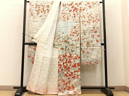 平和屋着物■豪華振袖　駒刺繍　梅　椿　楓　金彩　西武百貨店扱い　正絹　逸品　BAAY3874hj
