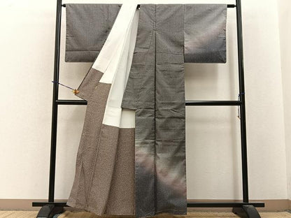 平和屋着物●本場縞大島紬　訪問着　霞文　暈し染め　ますいわ屋扱い　正絹　逸品　未使用　BAAY3875hj