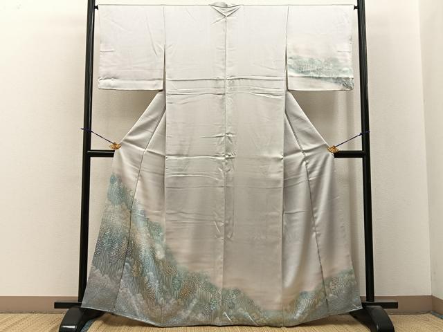 平和屋着物■訪問着　樹林文　暈し染め　正絹　逸品　BAAY3876hj